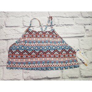 NEW Fashion World Women's Size Medium Tankini Swimsuit Top Aztec Printed